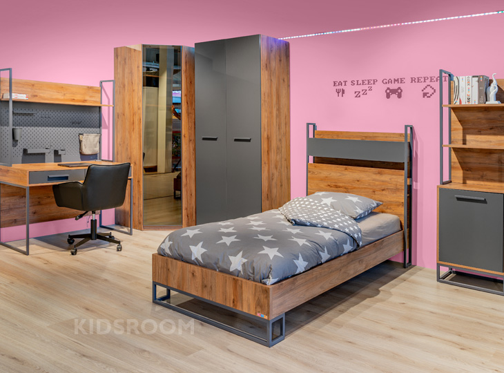 Almila Legend | Walnoot | Tienerkamer | Roze