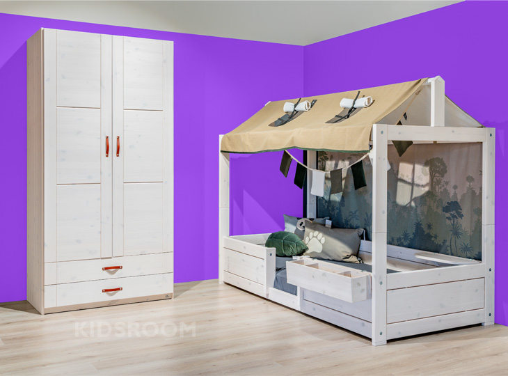 Lifetime Kinderkamer | 4-in-1 Bed | 2-Deurskast | Rood