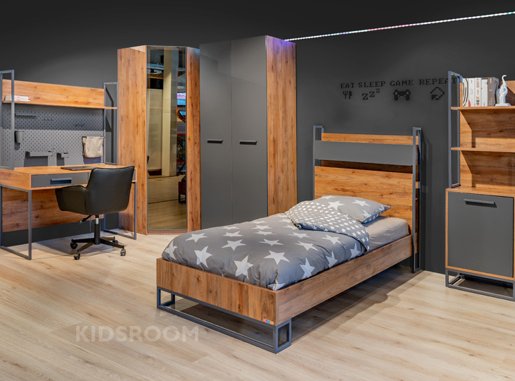 Almila Legend | Walnoot Kinderkamer | Zwart