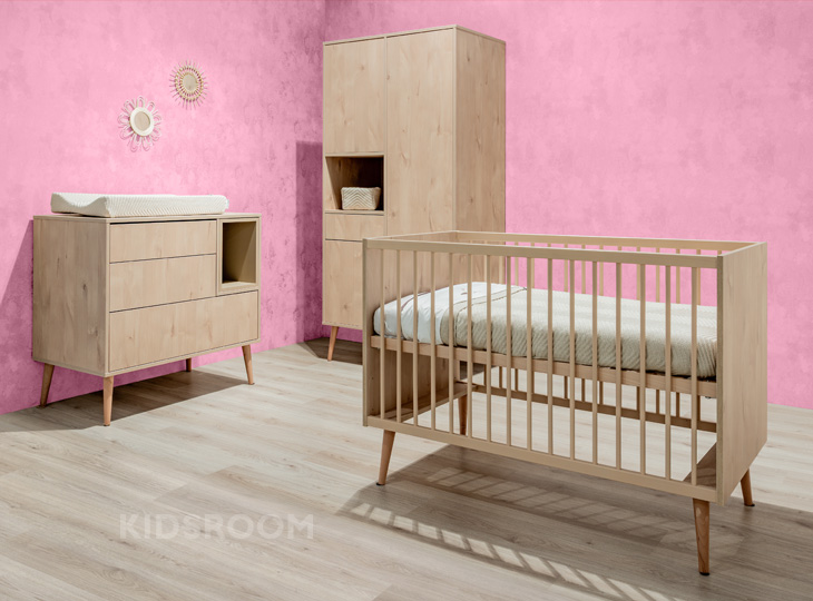 Quax Cocoon Natural Oak | Babykamer | Roze