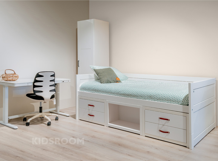 Lifetime Tienerkamer - Kajuitbed 120x200 en Bureau | Beige