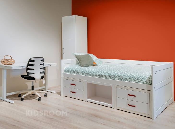 Lifetime Tienerkamer - Kajuitbed 120x200 en Bureau | Bruin