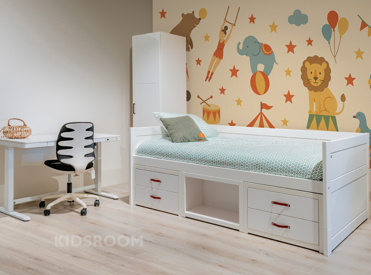 Lifetime Tienerkamer - Kajuitbed 120x200 en Bureau | Circus
