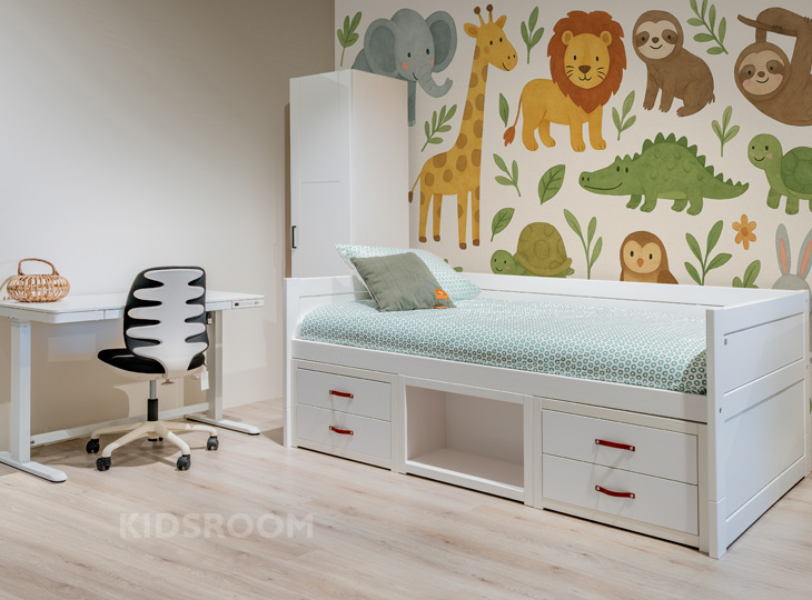 Lifetime Tienerkamer - Kajuitbed 120x200 en Bureau | Dieren