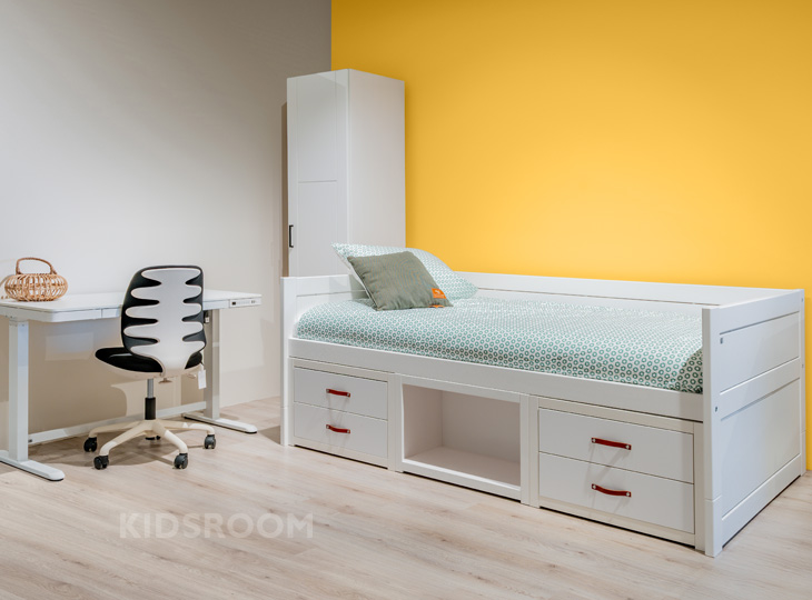 Lifetime Tienerkamer - Kajuitbed 120x200 en Bureau | Geel
