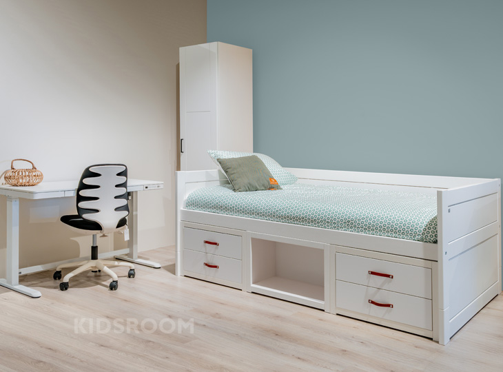 Lifetime Tienerkamer - Kajuitbed 120x200 en Bureau | Grijs