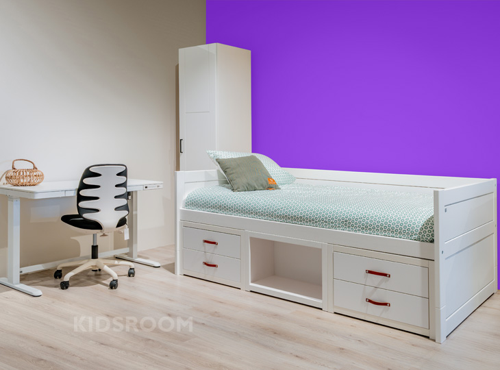 Lifetime Tienerkamer - Kajuitbed 120x200 en Bureau | Paars