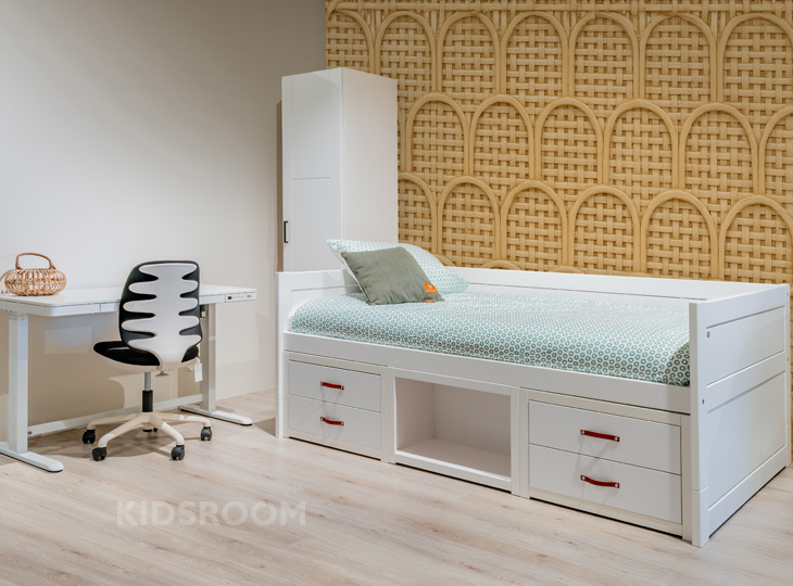 Lifetime Tienerkamer - Kajuitbed 120x200 en Bureau | Rotan