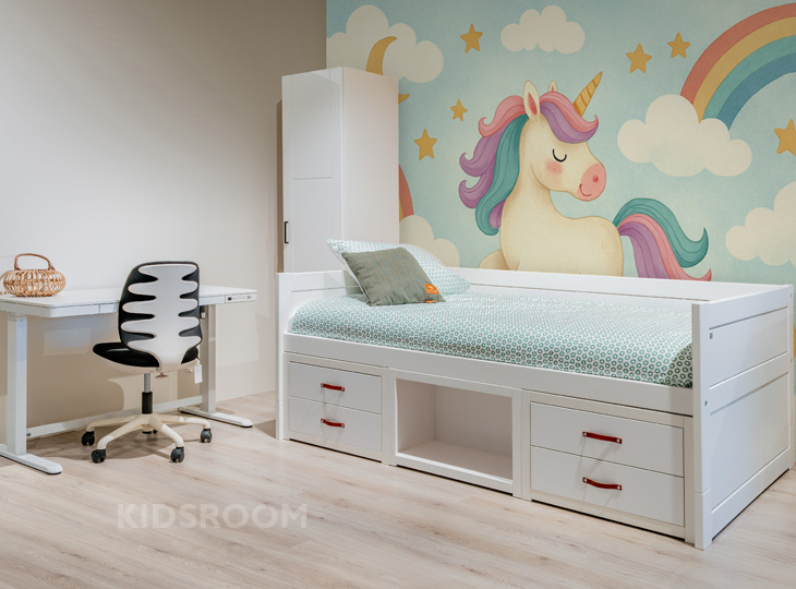 Lifetime Tienerkamer - Kajuitbed 120x200 en Bureau | Unicorn