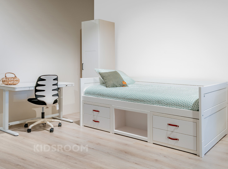 Lifetime Tienerkamer - Kajuitbed 120x200 en Bureau | Wit