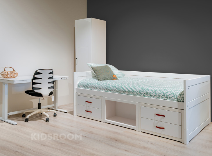 Lifetime Tienerkamer - Kajuitbed 120x200 en Bureau | Zwart