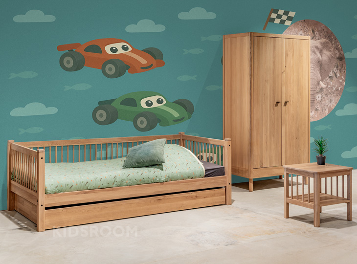 Vipack Forrest Eiken Kinderkamer Met Nachtkastje | Auto