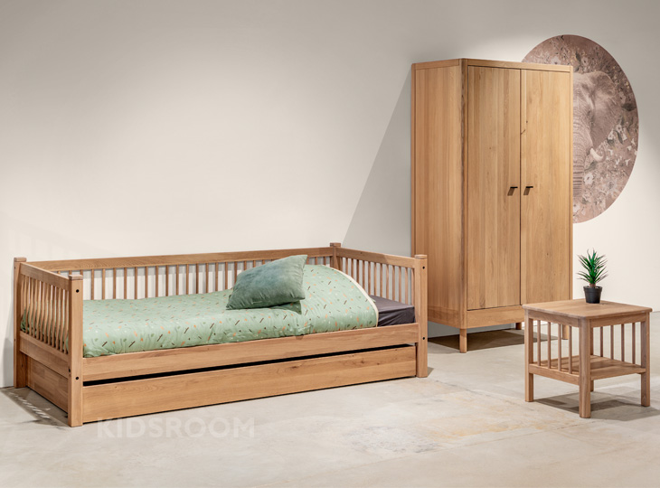 Vipack Forrest Eiken Kinderkamer Met Nachtkastje | Beige