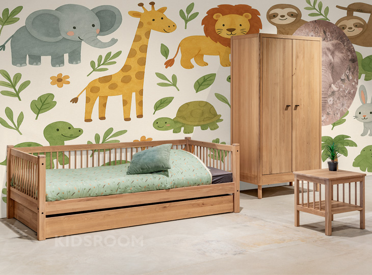 Vipack Forrest Eiken Kinderkamer Met Nachtkastje | Dieren