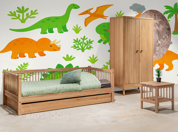 Vipack Forrest Eiken Kinderkamer Met Nachtkastje | Dino