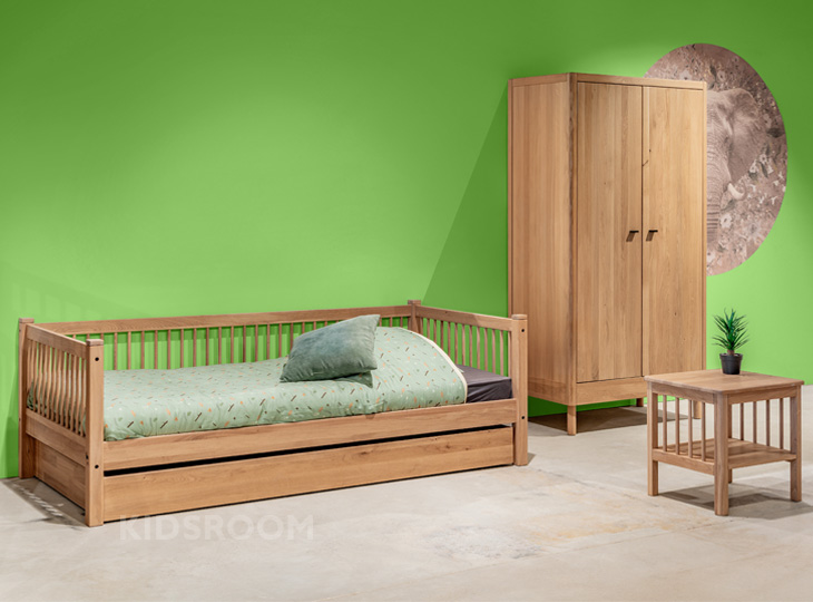 Vipack Forrest Eiken Kinderkamer Met Nachtkastje | Groen