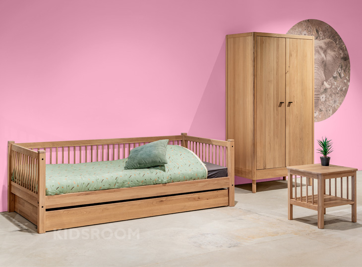 Vipack Forrest Eiken Kinderkamer Met Nachtkastje | Roze