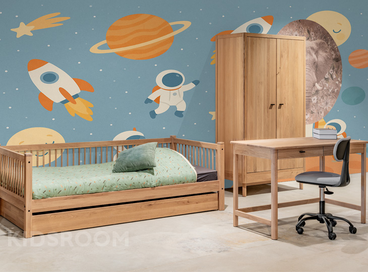 Vipack Forrest Massief Eiken Tienerkamer met Bureau | Ruimtevaart